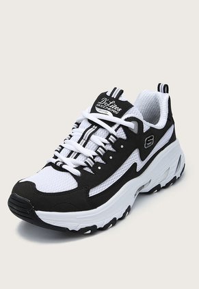 Tenis Lifestyle Negro-Blanco Skechers D'Lites Arch Fit - Better Me