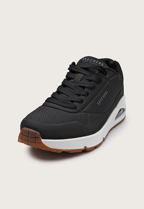 Tenis Running Negro-Blanco-Café Skechers Uno-Stand On Air