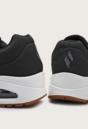 Tenis Running Negro-Blanco-Café Skechers Uno-Stand On Air