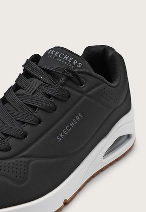 Tenis Running Negro-Blanco-Café Skechers Uno-Stand On Air