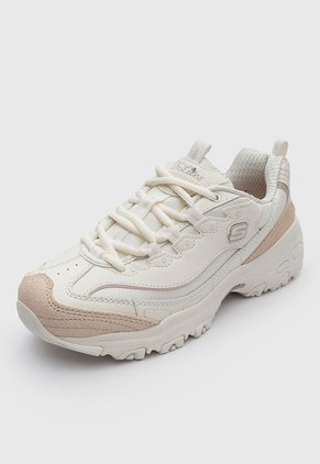 Tenis Lifestyle Skechers D'Lites Golden Chic Marfil