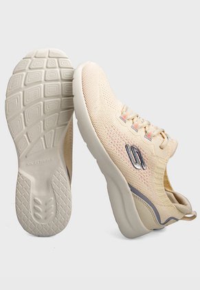Tenis Training Beige-Blanco-Lila Skechers Dynamight 2.0 - Daytime Stride