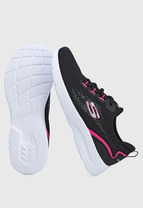 Tenis Running Negro-Fucsia-Blanco Skechers