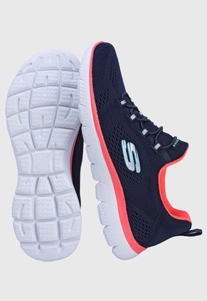 Tenis Running Azul-Rosa-Blanco Skechers