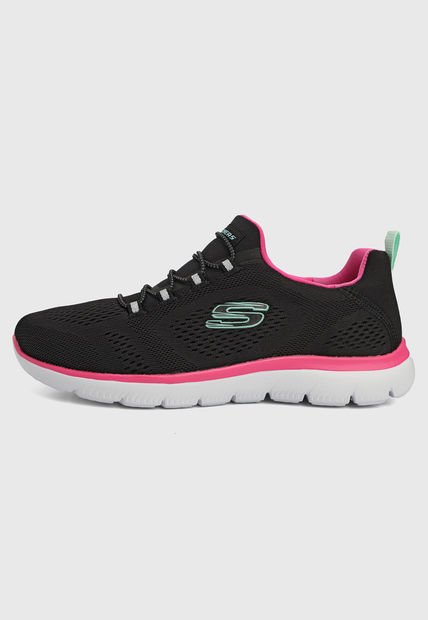 Tenis Running Negro-Rosa-Blanco Skechers