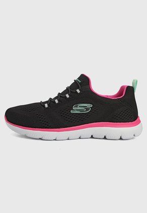 Tenis Running Negro-Rosa-Blanco Skechers