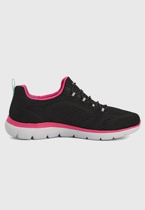 Tenis Running Negro-Rosa-Blanco Skechers