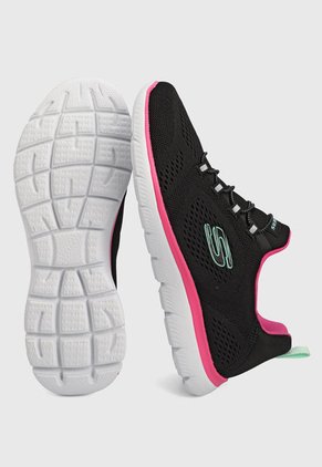 Tenis Running Negro-Rosa-Blanco Skechers