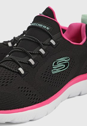 Tenis Running Negro-Rosa-Blanco Skechers