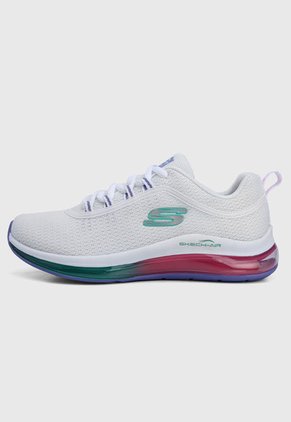 Tenis Running Blanco Multicolor Skechers