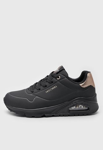 Tenis Lifestyle Negro-Oro Rosa Skechers Uno- Golden Air Skechers
