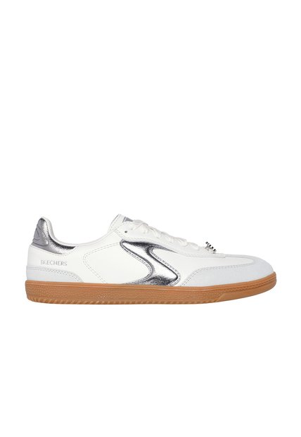 Tenis Skechers  Mujer Duraleather Metallic Popped  - Blanco