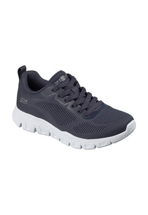 Tenis Skechers  Mujer Engineered Knit Lace Up  - Gris