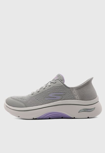 Tenis Walking Gris-Lila SKECHERS Go Walk Arch Fit 2.0