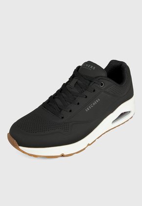 Tenis Lifestyle Negro-Blanco Skechers Uno - Stand on Air