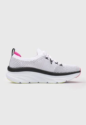Tenis Training Blanco-Negro-Fucsia Skechers D'Lux Walker - Refreshing Mood