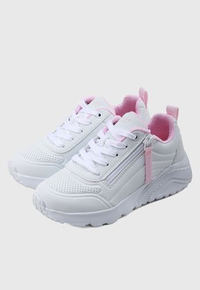Tenis Lifestyle Blanco-Rosa SKECHERS Uno Lite - Easy Zip