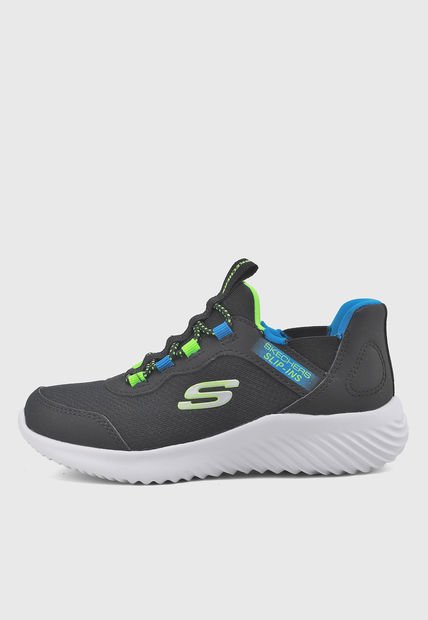 Tenis SKECHERS Slip-ins: Bounder - Brisk-Burst Negro