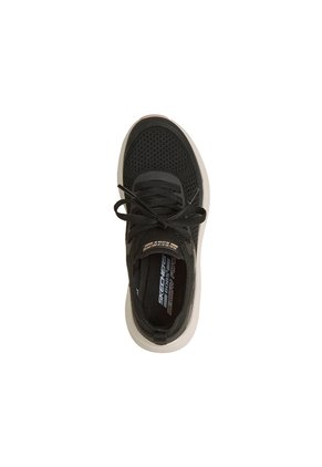 Tenis Skechers  Mujer Laced Engineered Knit W/  - Negro