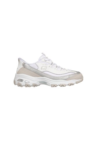 Tenis Mujer Skechers D'Lites Smooth Nostalgia - Blanco/Gris Skechers