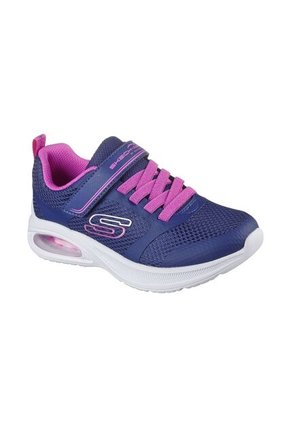 Tenis Skechers Niña Microspec Max Advance Velcro Azul Fucsia