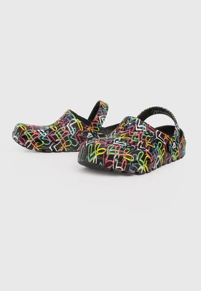 Playera Negro-Multicolor Skechers Footsteps