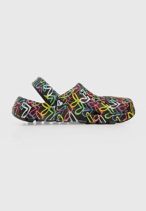 Playera Negro-Multicolor Skechers Footsteps