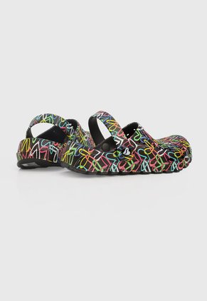 Playera Negro-Multicolor Skechers Footsteps
