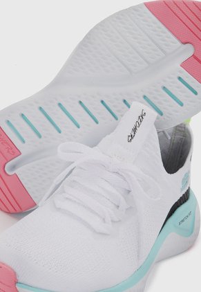 Tenis Running Blanco-Azul Skechers Solar Fuse