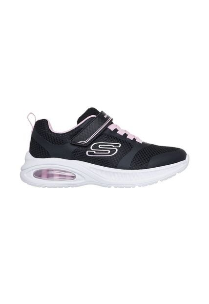 Tenis Skechers Niña Microspec Max Advance Velcro Negro Rosa