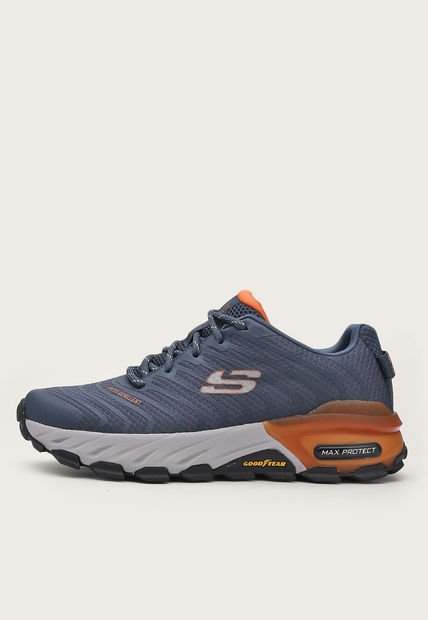 Tenis de Senderismo Azul-Gris-Naranja Skechers Max Protect-Paragon