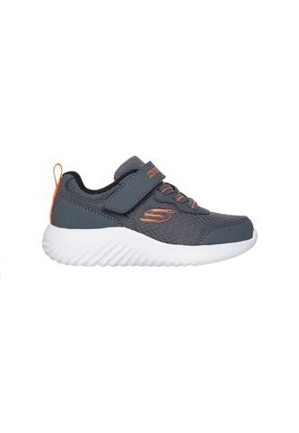 Tenis Skechers Niño Bounder Con Velcro Gris Oscuro Skechers