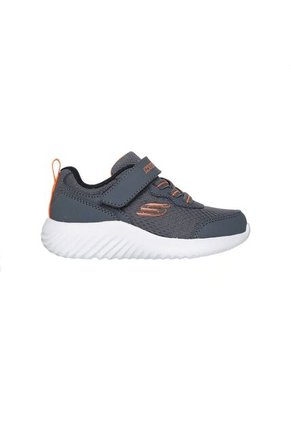 Tenis Skechers Niño Bounder Con Velcro Gris Oscuro