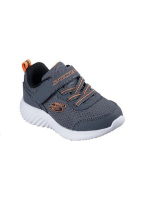 Tenis Skechers Niño Bounder Con Velcro Gris Oscuro