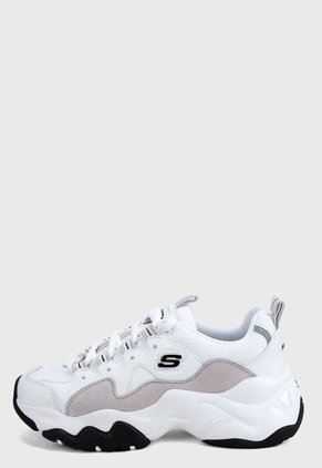 Tenis Lifestyle Blanco-Gris-Negro Skechers D lite