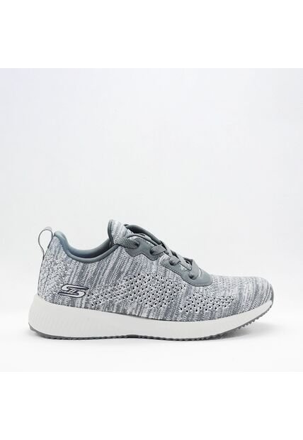 Tenis Skechers Mujer Bobs Squad - Mega Hot Gris - Blanco