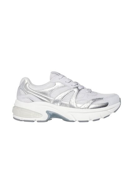 Tenis Skechers Street Para Mujer Shadow Memory Foam Color Gris Plata