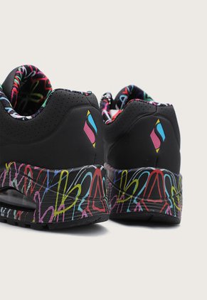 Tenis Lifestyle Negro-Multicolor Skechers Uno-Loving Love