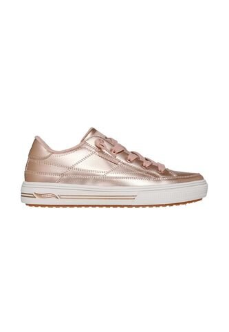 Tenis Skechers Mujer Arch Fit Arcade Veganos Oro Rosa Skechers