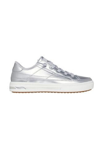 Tenis Skechers Mujer Arch Fit Arcade Veganos Gris Metálico Skechers