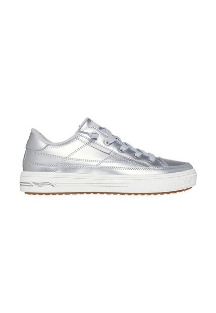 Tenis Skechers Mujer Arch Fit Arcade Veganos Gris Metálico