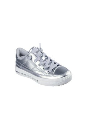Tenis Skechers Mujer Arch Fit Arcade Veganos Gris Metálico