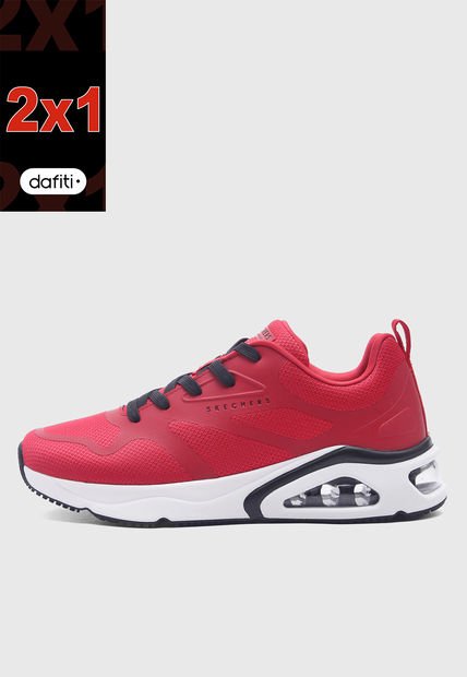 Tenis Lifestyle Rojo-Negro-Blanco SKECHERS Tres - Air Uno - Revolution Airy