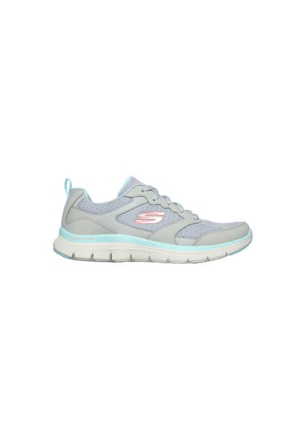 Tenis Mujer Skechers Flex Appeal  4.0 - Gris-Blanco      