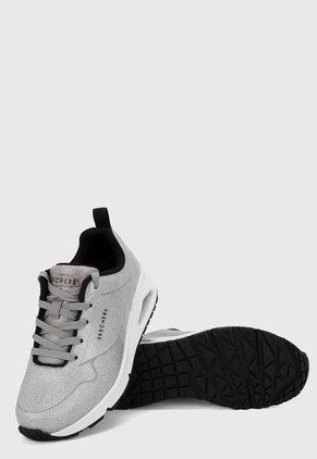 Tenis Lifestyle Plateado-Blanco-Negro Skechers Diamond Shatter