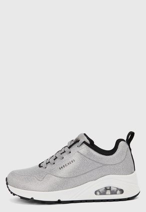 Tenis Lifestyle Plateado-Blanco-Negro Skechers Diamond Shatter