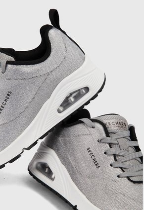 Tenis Lifestyle Plateado-Blanco-Negro Skechers Diamond Shatter