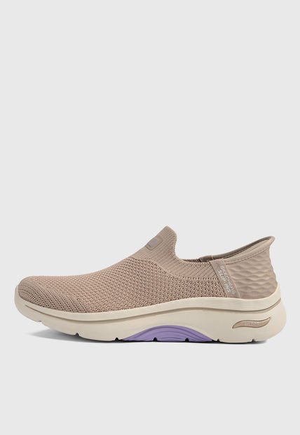 Tenis Walking Taupe-Beige-Violeta SKECHERS Go Walk Arh Fit 2.0