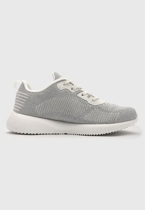 Tenis Training Gris-Blanco Skechers Bobs Squad Ghost Star
