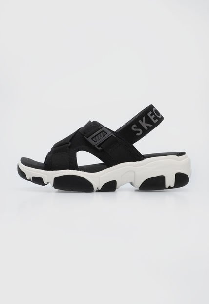 Sandalia Negro-Blanco Skechers